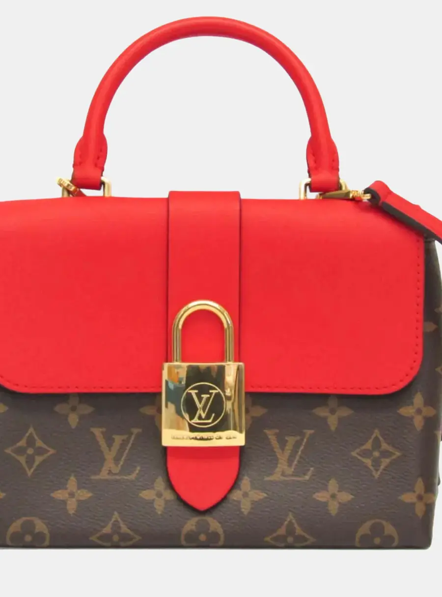 Louis Vuitton Monogram Rocky Bb Handbag Shoulder Bag Brown Red Color