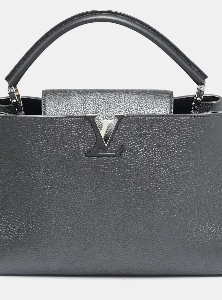Louis Vuitton Capucines MM Grey Leather Bag