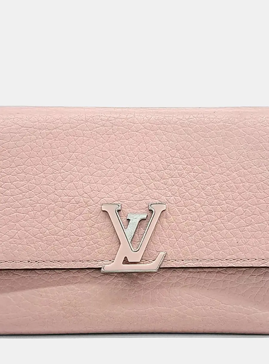 Louis Vuitton Capucines Compact Wallet PM Pink Taurillon Leather Wallet
