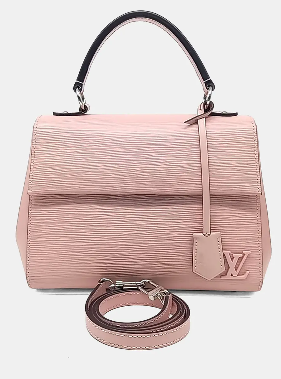 Louis Vuitton Clooney PM Rose Ballerine Epi Leather Top Handle Bag