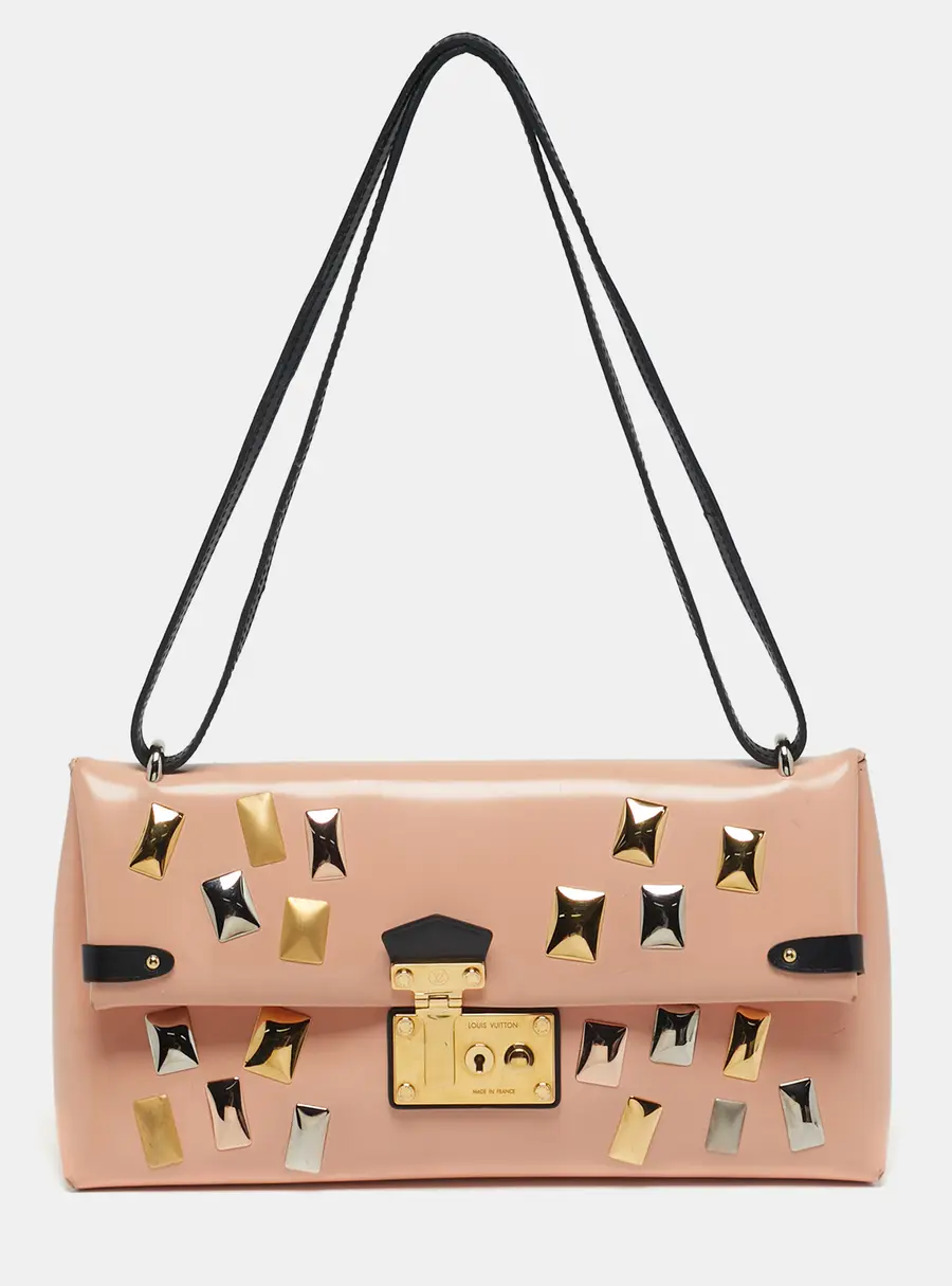 Louis Vuitton Glazed Leather Peach/Black Sac Triangle PM Bag