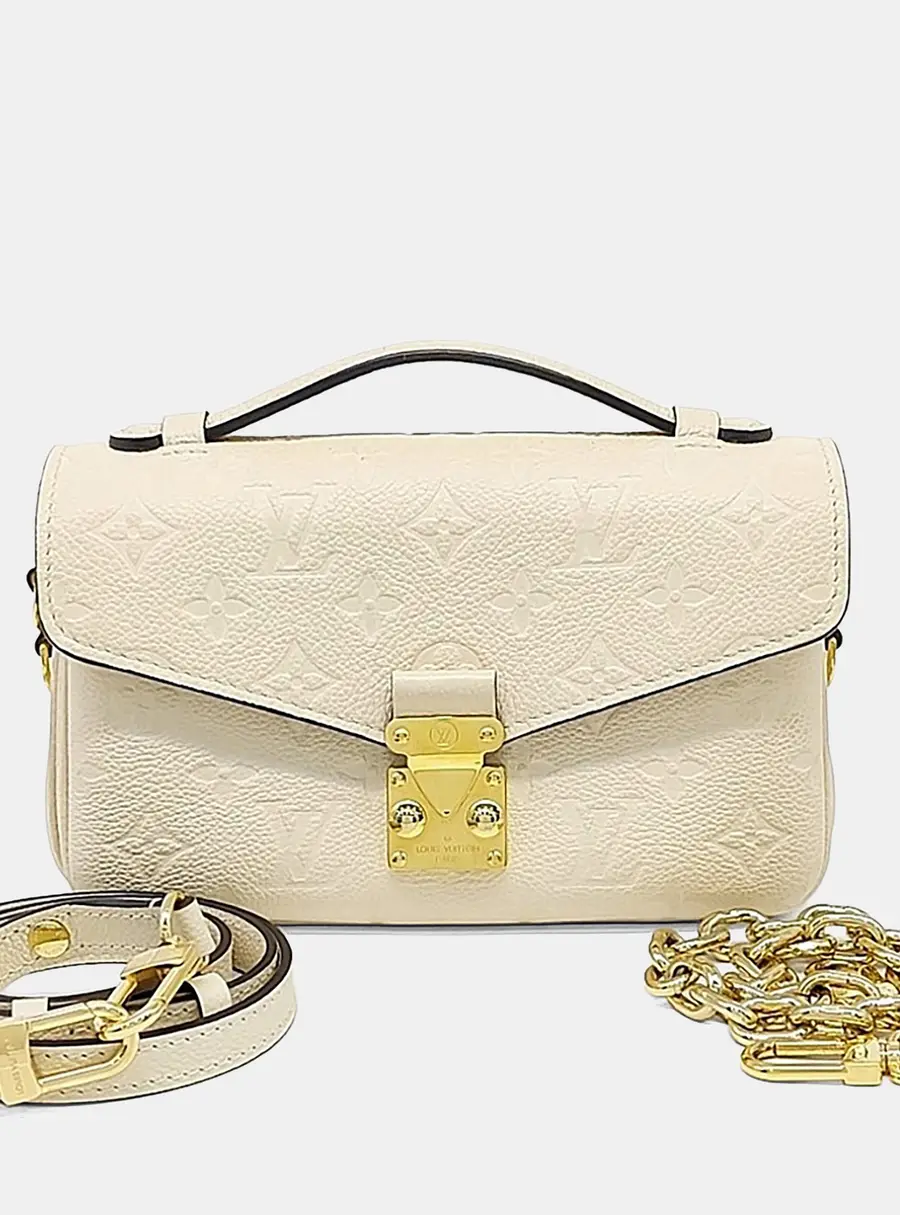 Louis Vuitton Pochette Metis East West M22942 Cream Monogram Empreinte Leather Crossbody Bag