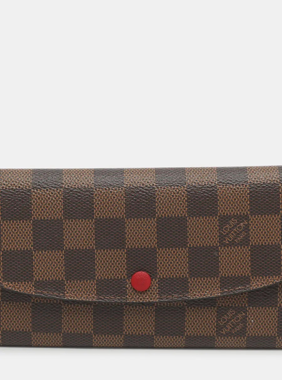 Louis Vuitton Emilie Damier Ebene Canvas Long Wallet