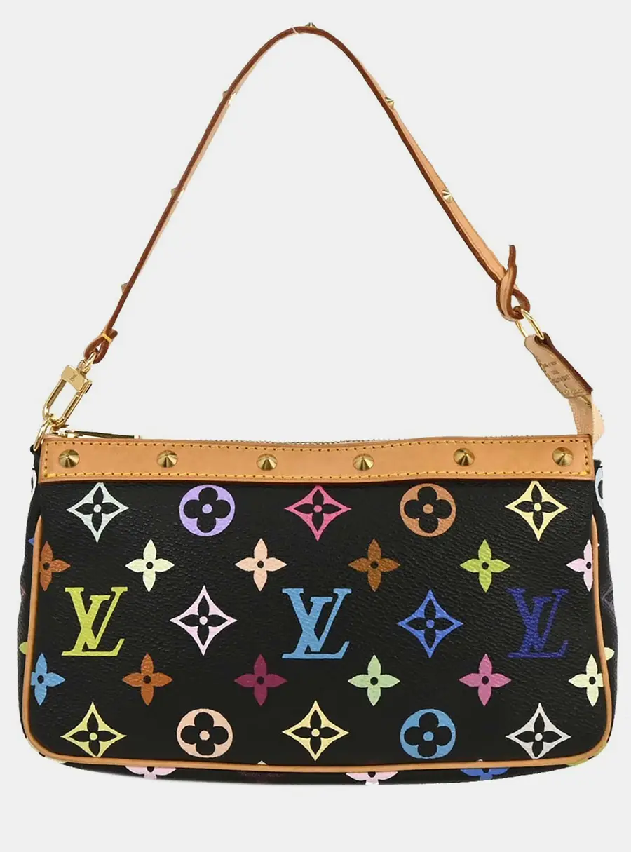 Louis Vuitton Pochette Accessoires Multicolor Black Monogram Canvas Bag