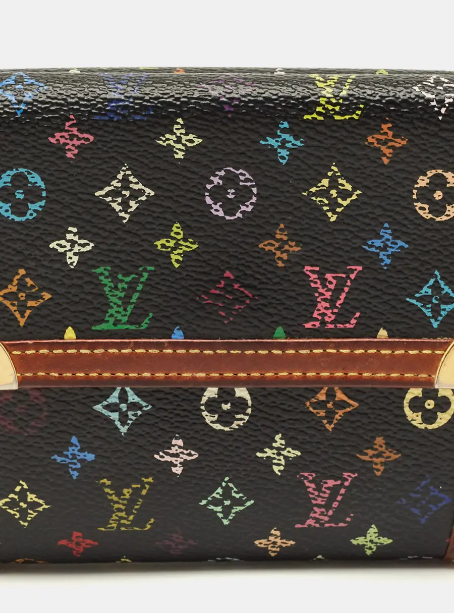 Louis Vuitton Porte-Monnaie Billets Black Multicolor Monogram Canvas Wallet
