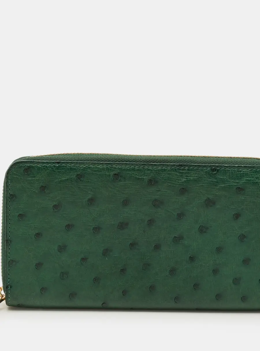 Louis Vuitton Zippy Green Ostrich Wallet