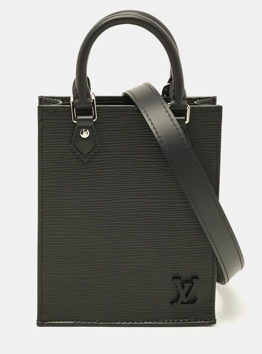 Louis Vuitton Sac Plat Petit Black Epi Leather Tote