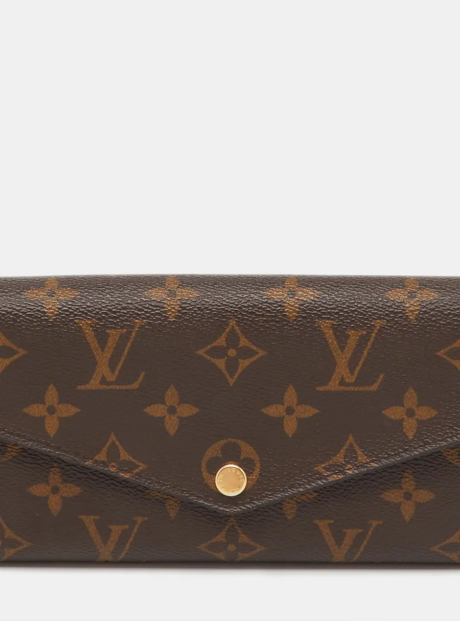 Louis Vuitton Sarah Brown Coated Canvas Continental Wallet
