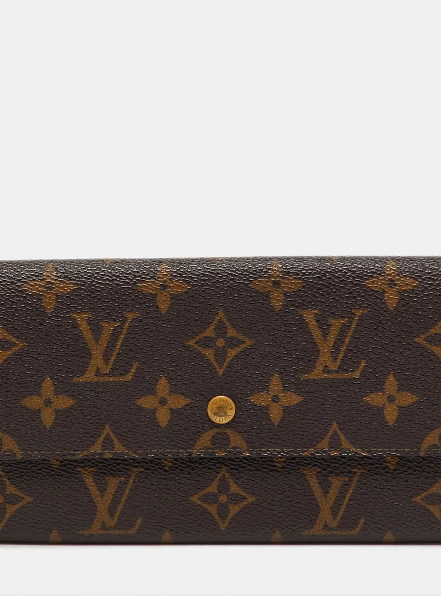 Louis Vuitton Sarah Brown Coated Canvas Continental Wallet