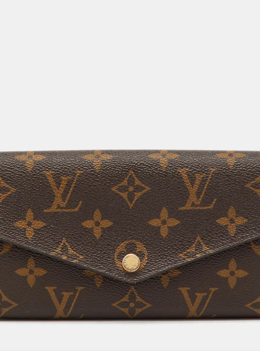 Louis Vuitton Sarah Brown Coated Canvas Continental Wallet