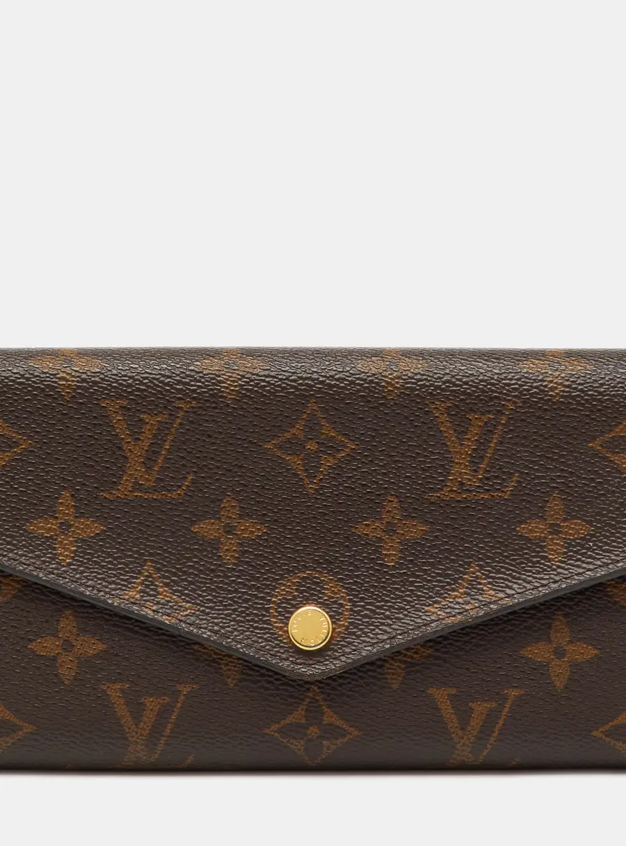 Louis Vuitton Sarah Brown Coated Canvas Continental Wallet