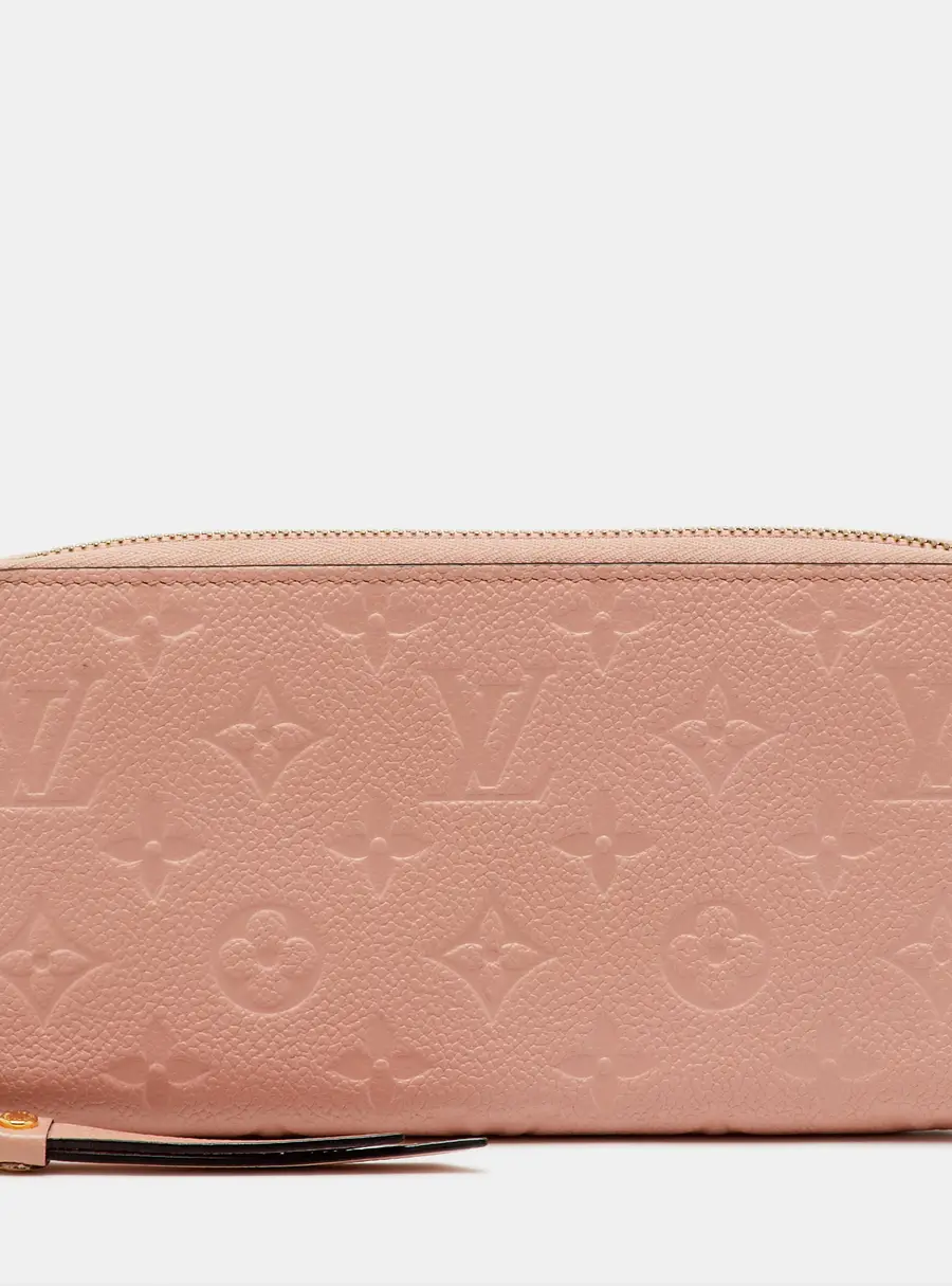 Louis Vuitton Rose Poudre Monogram Empreinte Leather Zippy Wallet