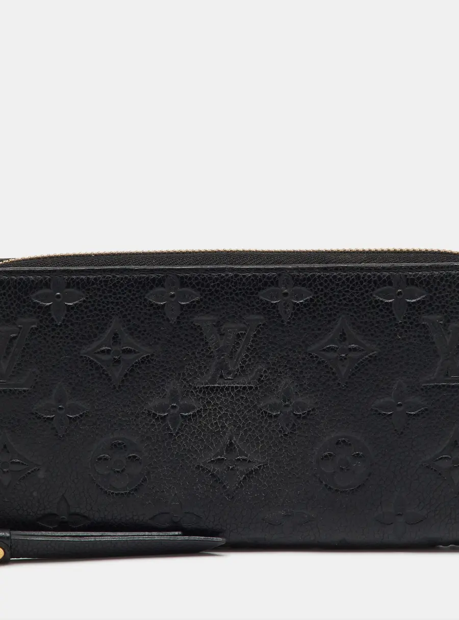 Louis Vuitton Black Monogram Empreinte Leather Zippy Wallet