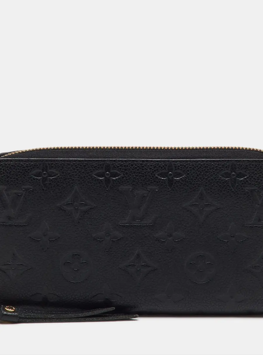Louis Vuitton Black Monogram Empreinte Leather Zippy Wallet