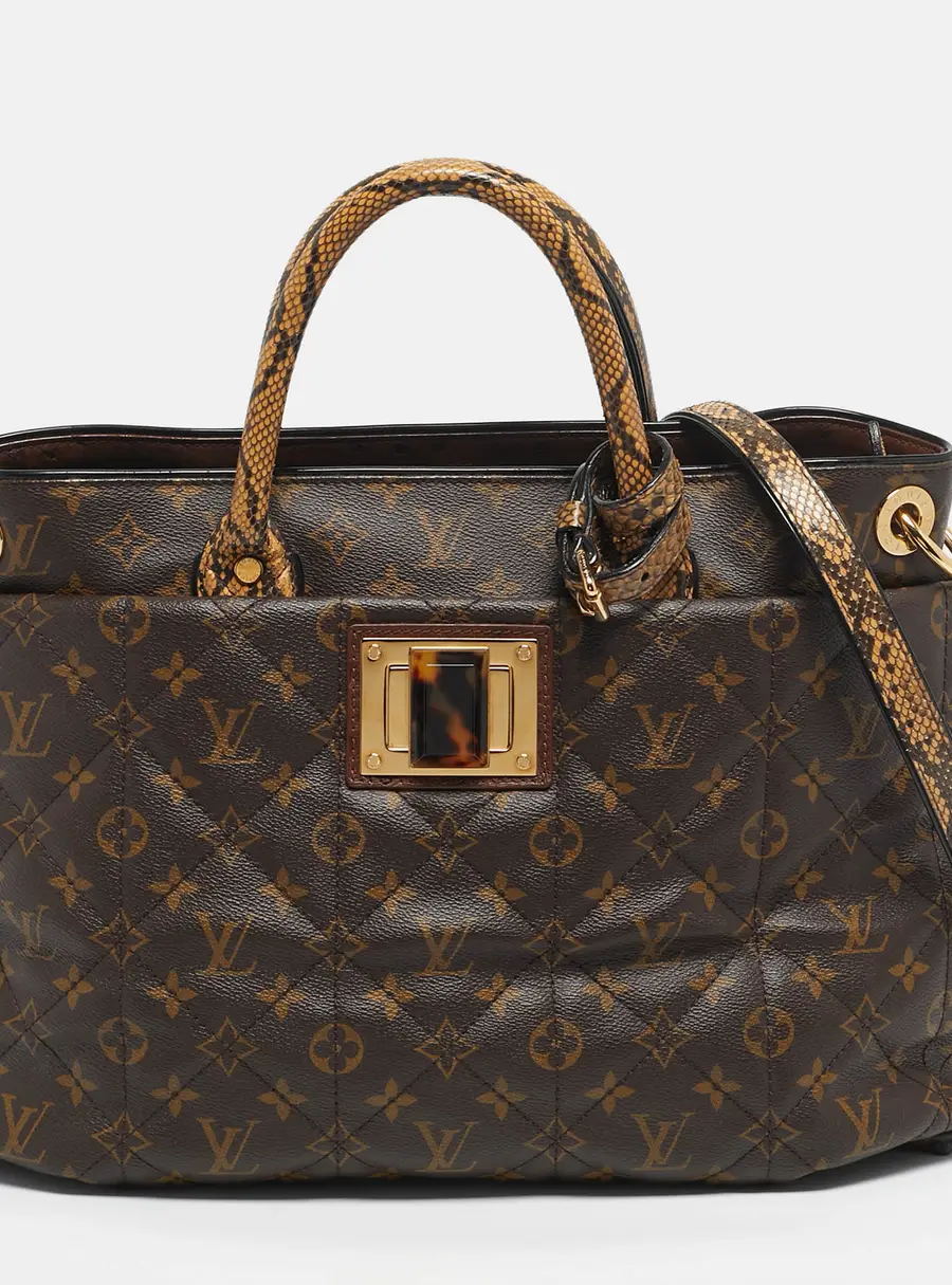 Louis Vuitton Etoile Exotique Large Brown Coated Canvas and Patent Leather Top Handle Bags