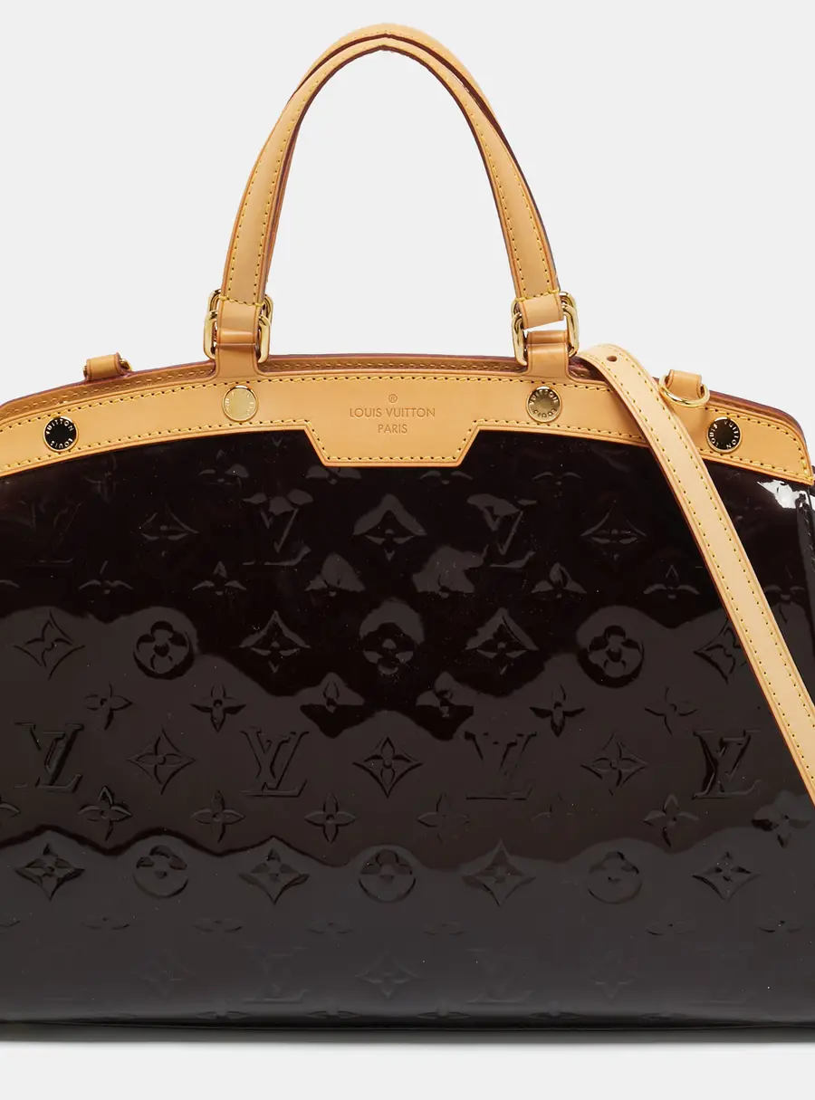 Louis Vuitton Brea Small Burgundy Patent Leather Satchel