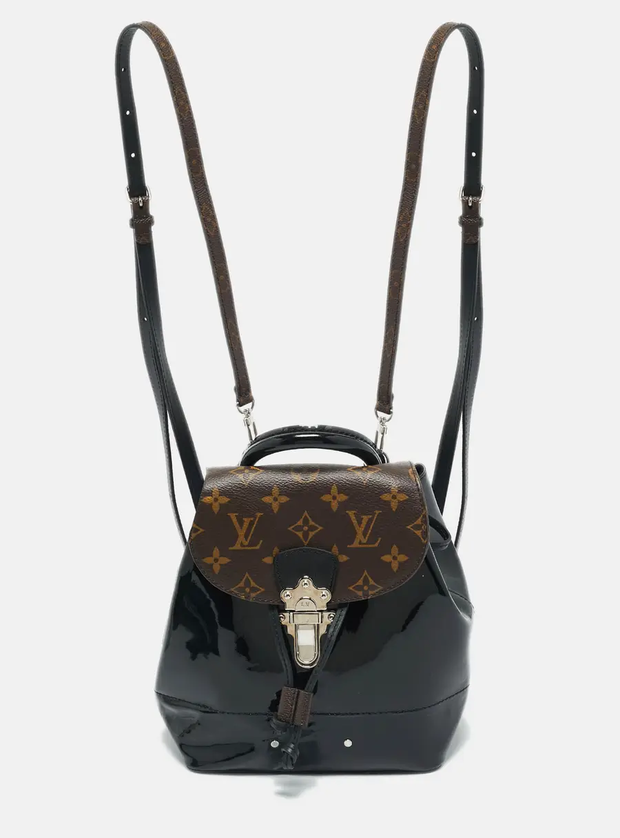 Louis Vuitton Black Monogram Patent Leather Hot Springs Backpack