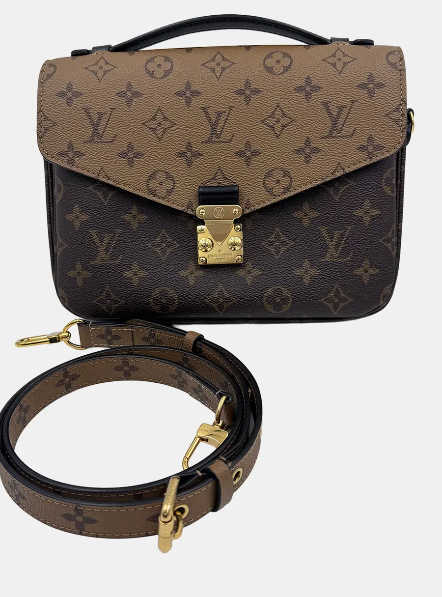 Louis Vuitton Brown Monogram Reverse Canvas Pochette Metis Bag