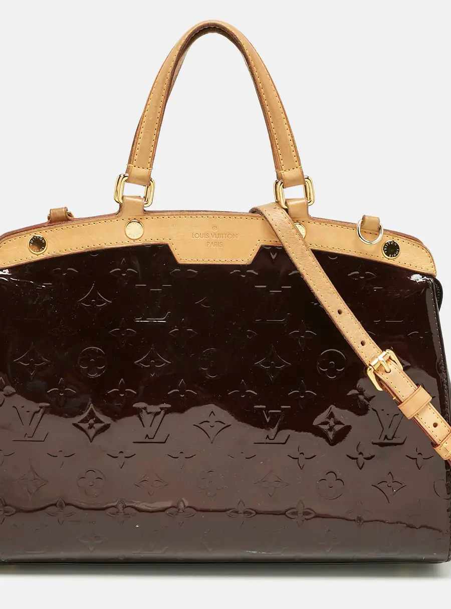 Louis Vuitton Brea Medium Burgundy Leather and Patent Leather Satchel