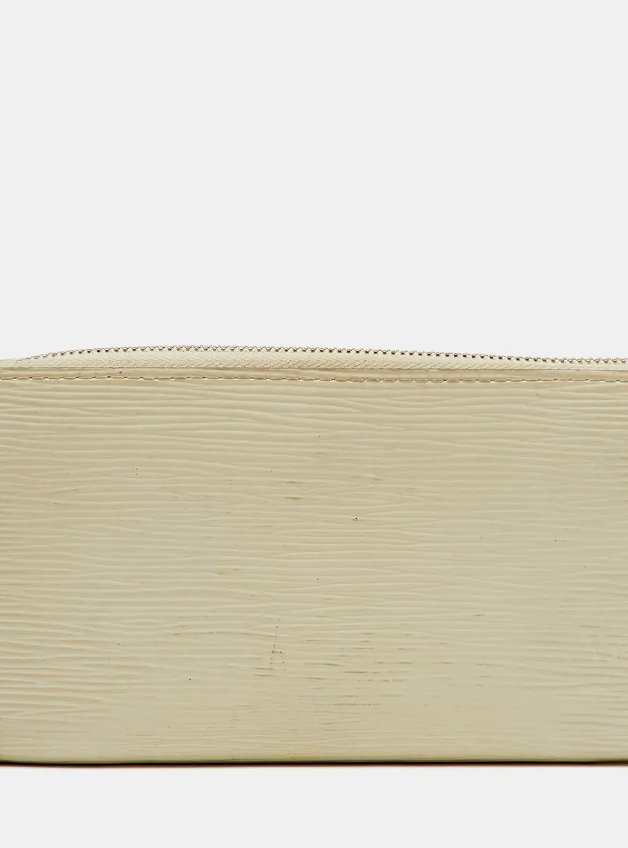 Louis Vuitton Zippy Medium White Leather Zip Around