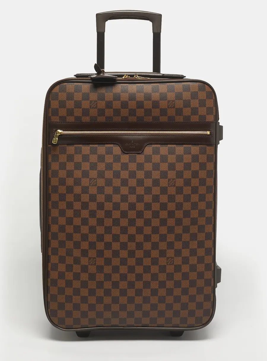 Louis Vuitton Brown Coated Canvas, Leather and Plastic Suitcases