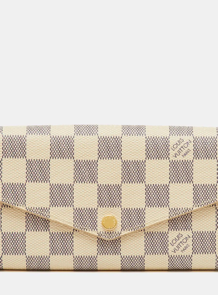 Louis Vuitton Sarah White Coated Canvas Continental Wallet