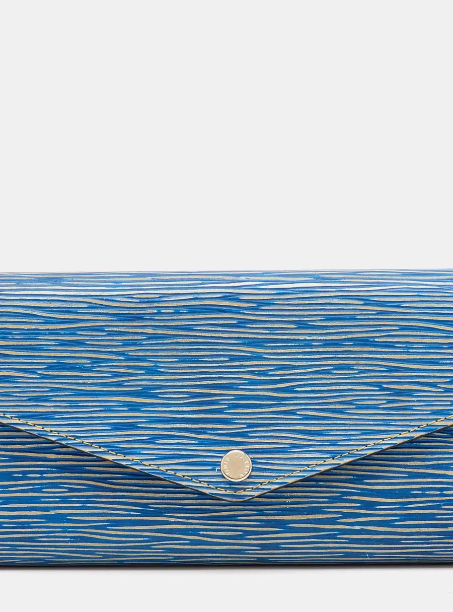 Louis Vuitton Sarah Blue Leather Continental Wallet
