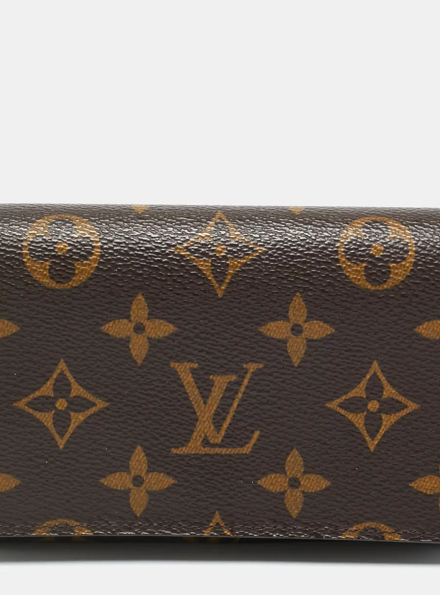 Louis Vuitton Porte Monnaie Tresor Brown Coated Canvas Compact Wallet