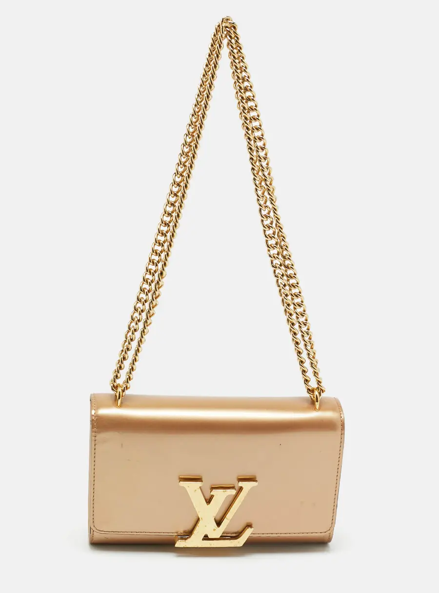 Louis Vuitton Louise Beige Patent Leather Shoulder Bags