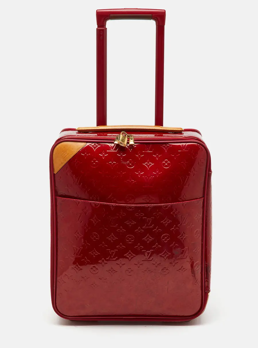 Louis Vuitton Rouge Grenadine Monogram Vernis Pegase 45 Trolley Luggage