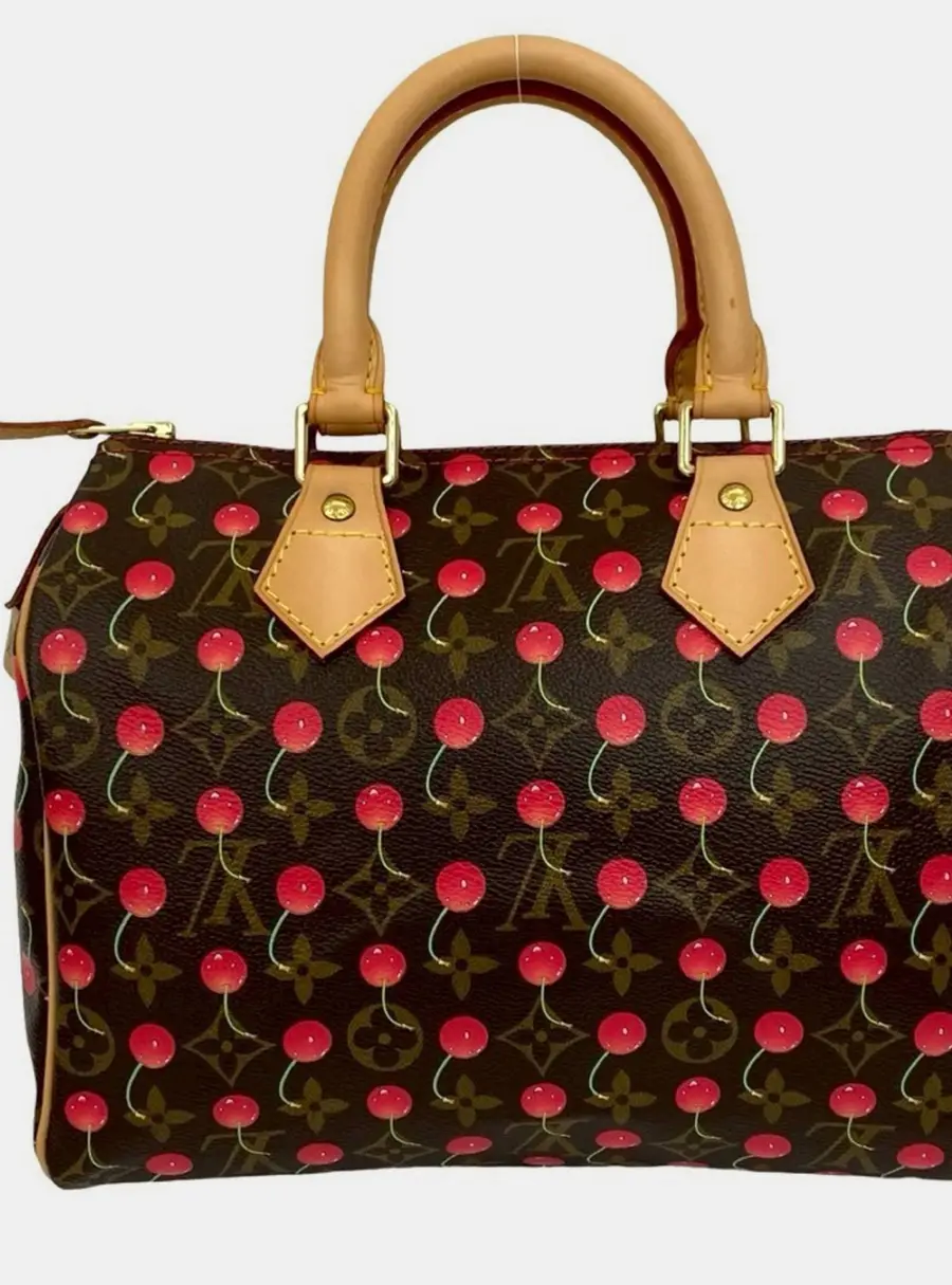 Louis Vuitton Speedy 25 Monogram Cherry Monogram Canvas Top Handle Bag