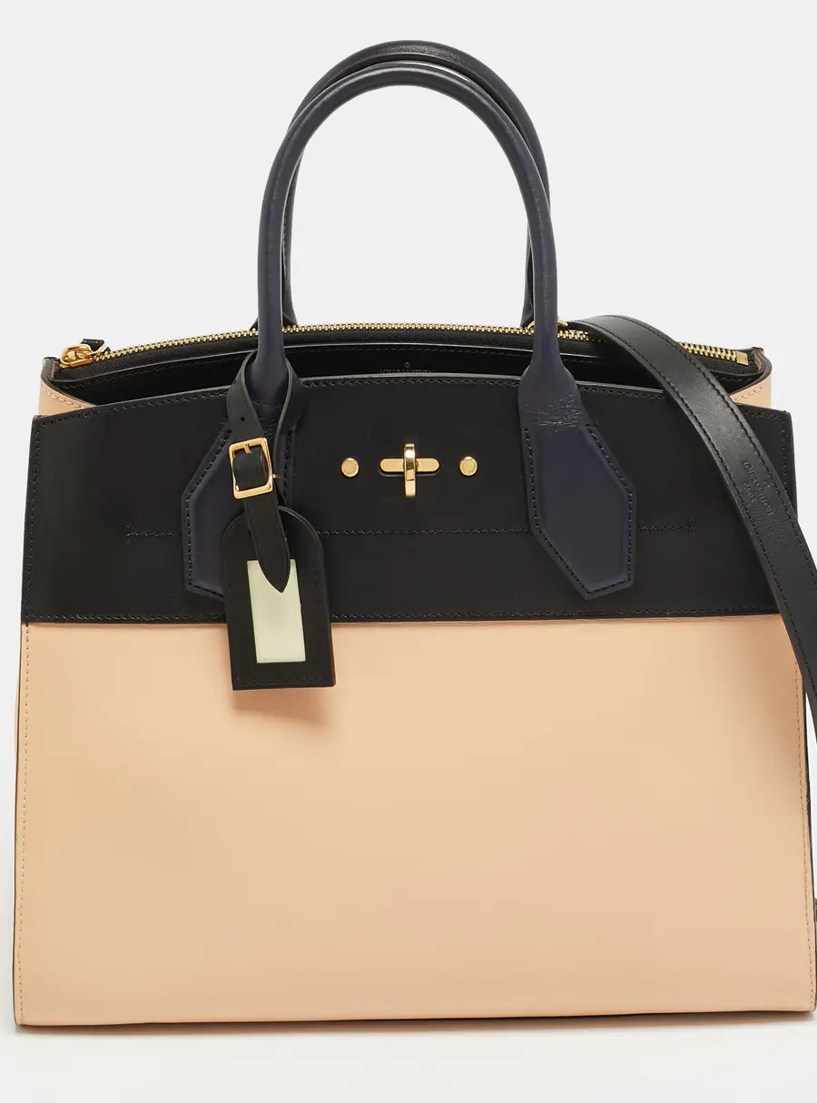 Louis Vuitton City Steamer MM Black/Magnolia Pink Leather Bag