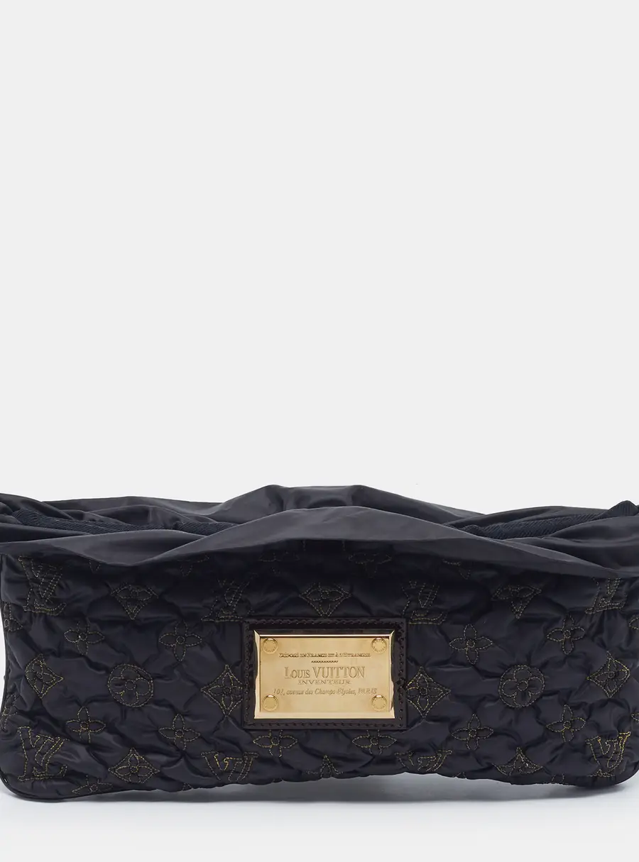 Louis Vuitton Devi Black Monogram Satin Pochette