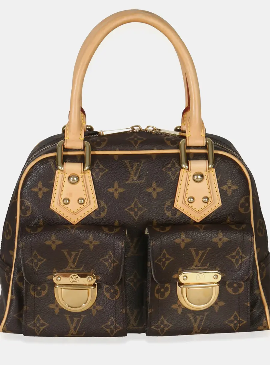 Louis Vuitton Manhattan PM Brown Monogram Canvas Top Handle Bag