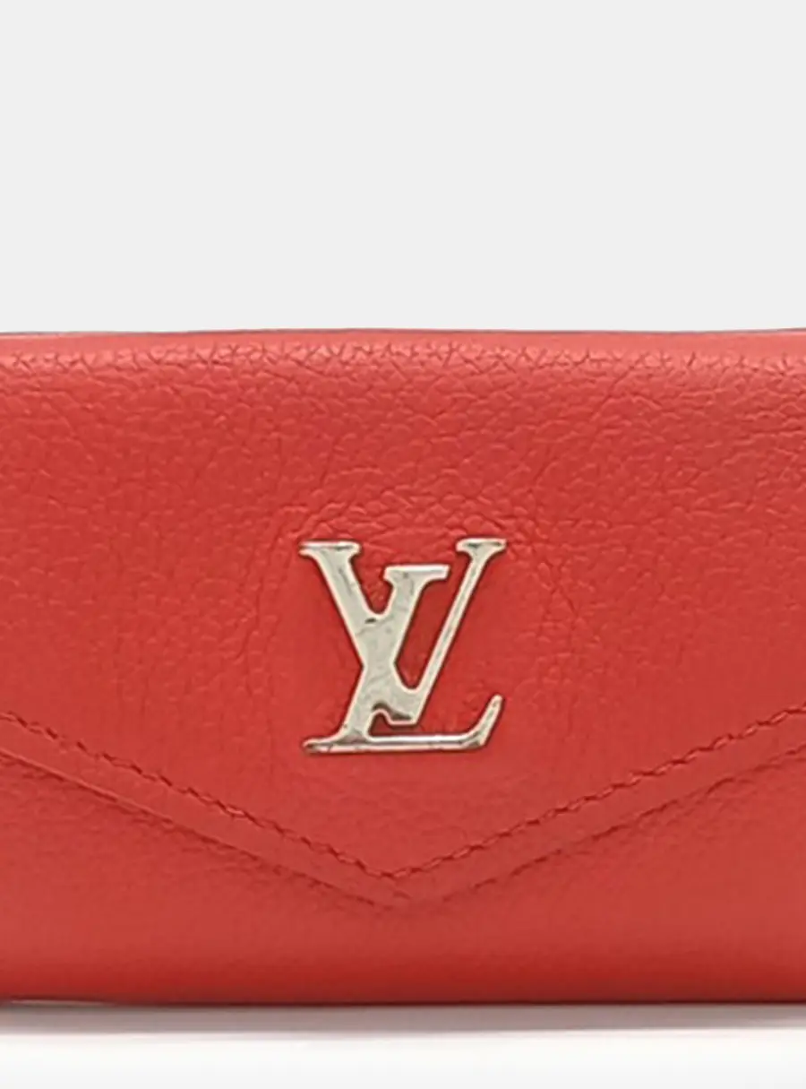 Louis Vuitton Lock Mini Wallet Red Calfskin Leather Key Holder Bag
