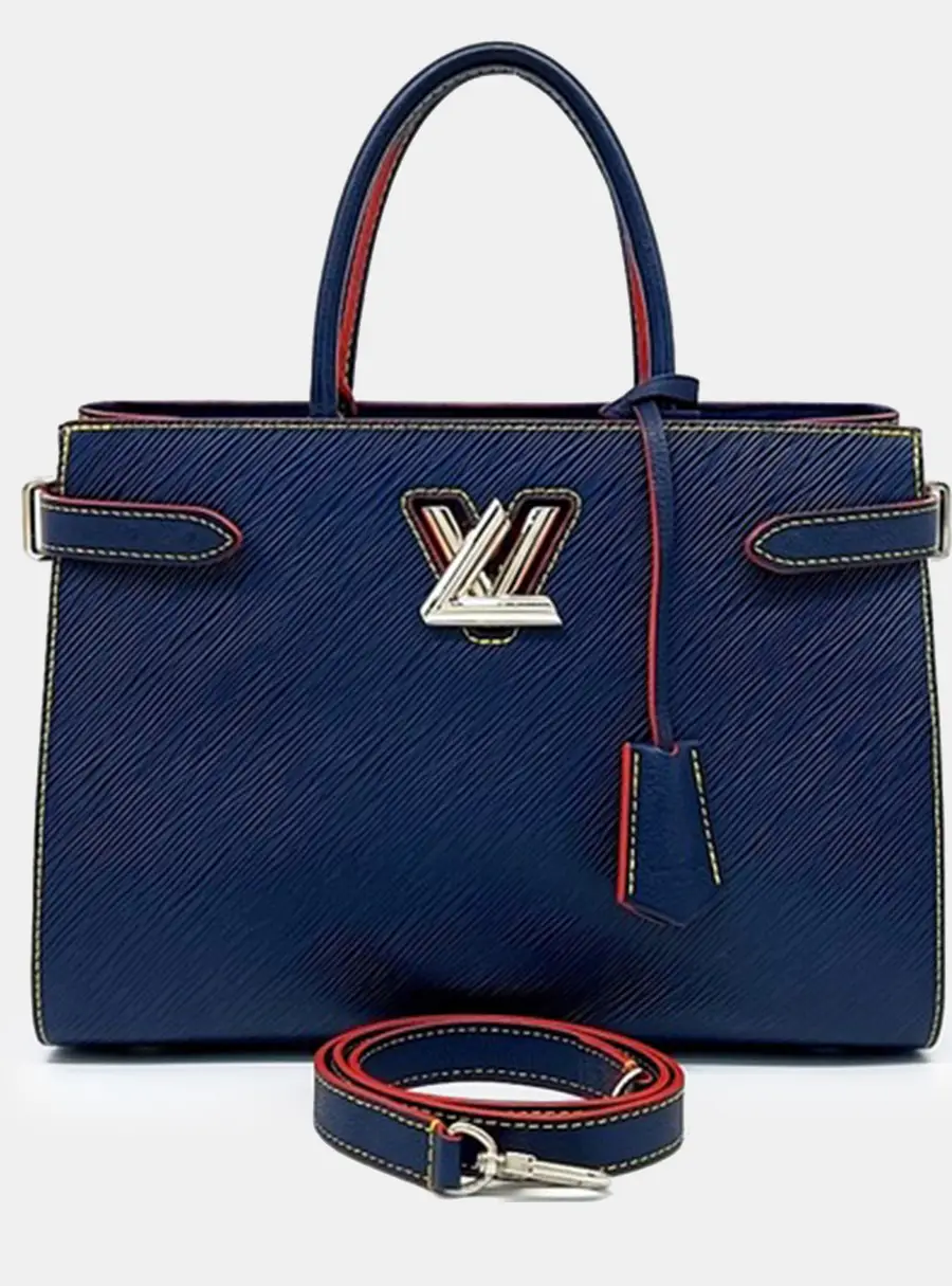 Louis Vuitton Epi Navy Blue Twist Tote and Shoulder Bag M54810