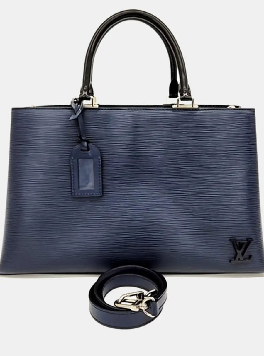 Louis Vuitton Clever MM Navy Blue Epi Leather Top Handle Bag