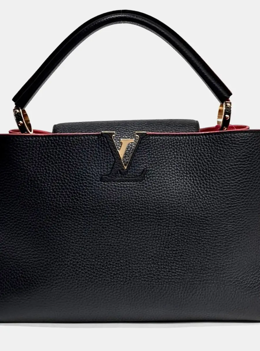 Louis Vuitton Leather Black Capucines MM
