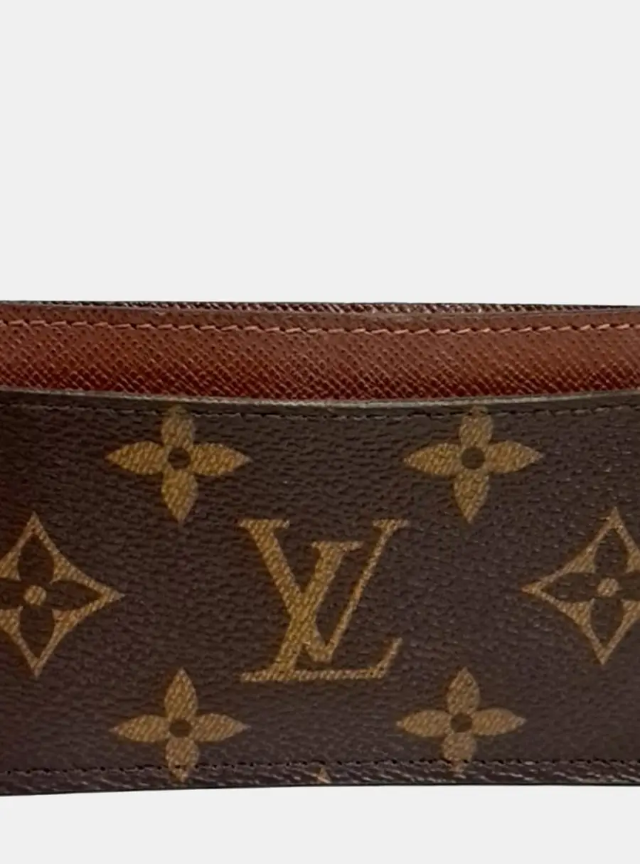 Louis Vuitton Porte Cartes Simple Brown Monogram Canvas Card Holder Bag