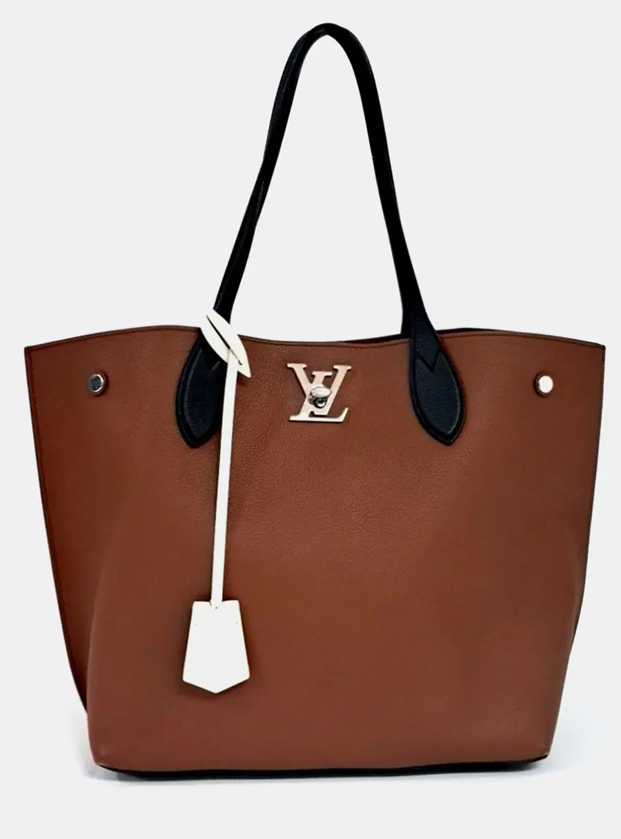 Louis Vuitton  Lock Me Go Black/Brown Leather Shoulder Bag