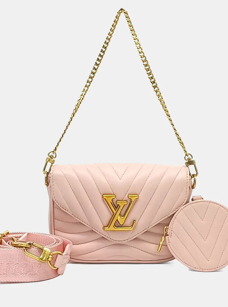 Louis Vuitton New Wave Multi Pochette Pink Calfskin Leather Crossbody Bag
