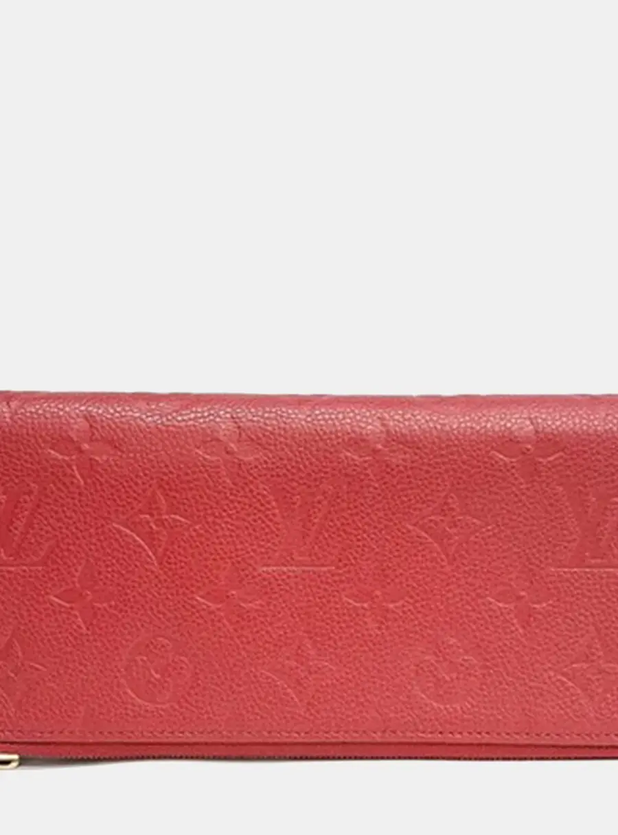 Louis Vuitton Adele Red Monogram Empreinte Leather Wallet Bag