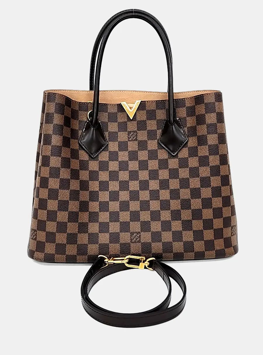 Louis Vuitton Kensington PM Damier Ebene Coated Canvas Leather Top Handle Bag
