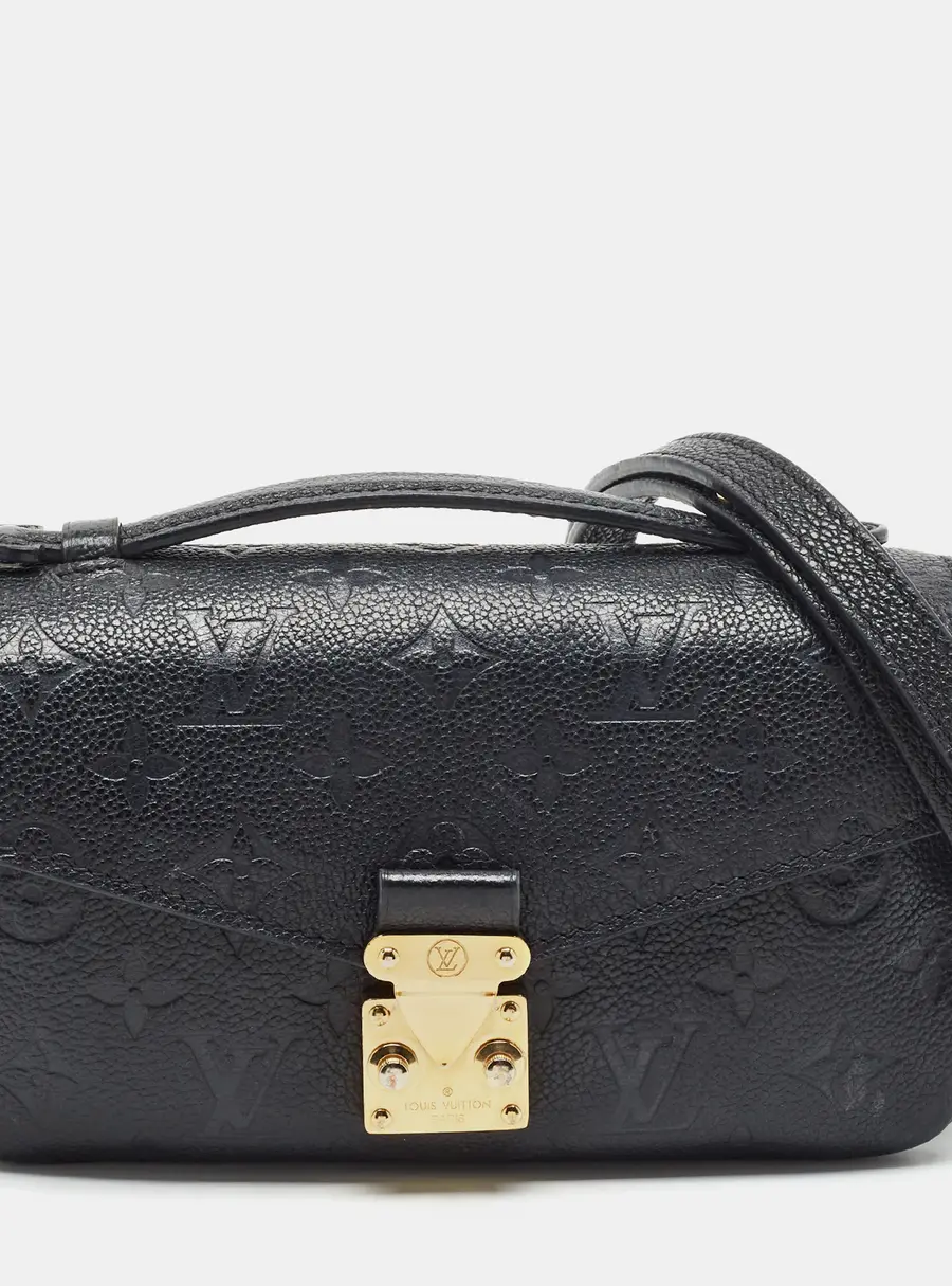 Louis Vuitton Pochette Metis East West Black Monogram Empreinte Leather Shoulder Bag