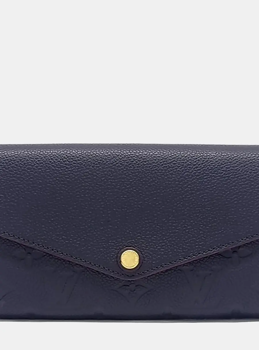 Louis Vuitton Sarah M62125 Navy Blue Monogram Empreinte Leather Wallet