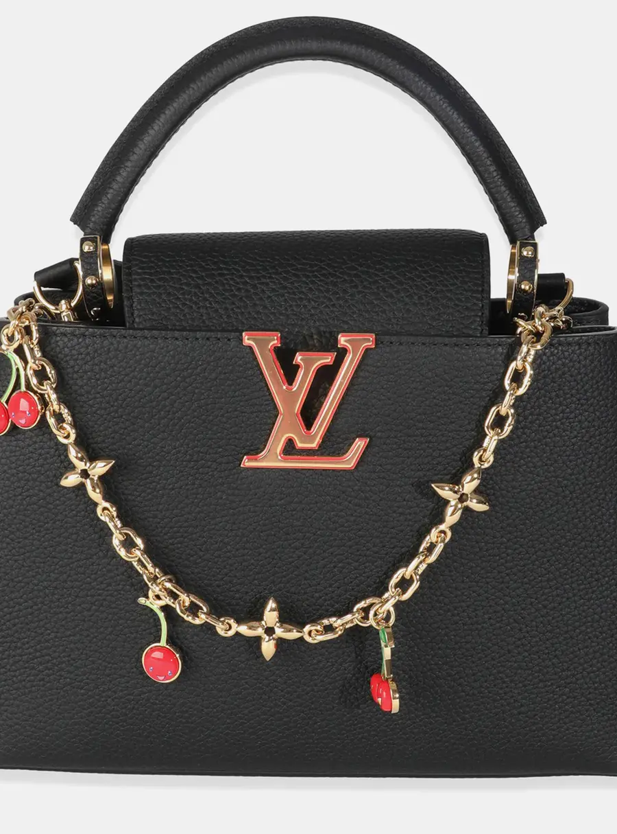 Louis Vuitton Capucines MM Black Taurillon Leather Top Handle Bag