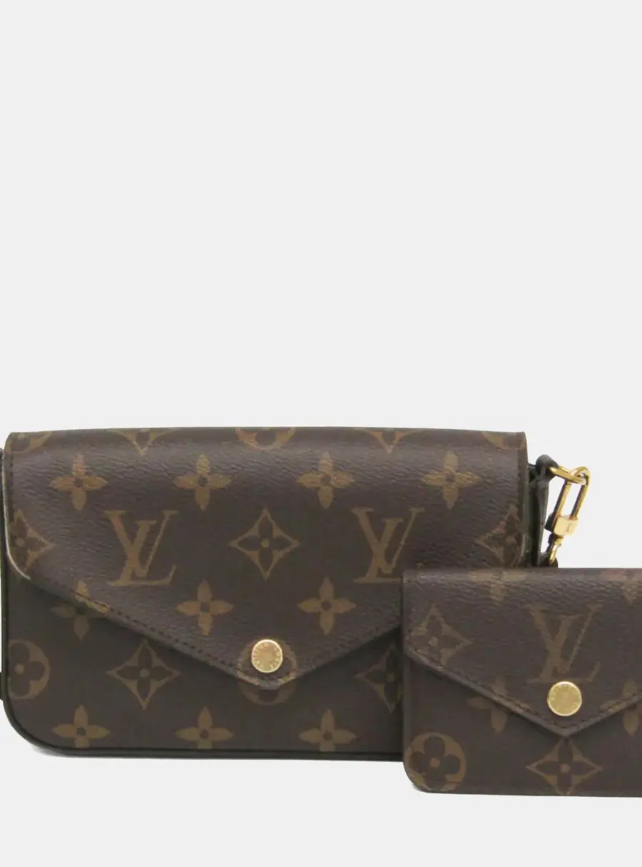 Louis Vuitton Monogram Multi Pochette Felicie Shoulder Bag Black Khaki