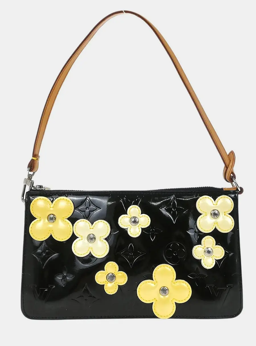 Louis Vuitton Flower Lexington Black Vernis Leather Shoulder Bag