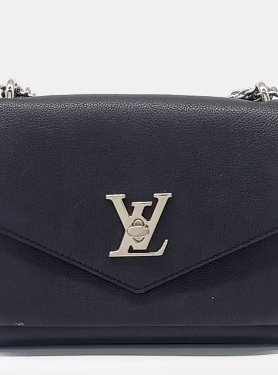 Louis Vuitton My Lock Me BB Black Grained Calfskin Leather Shoulder Bag