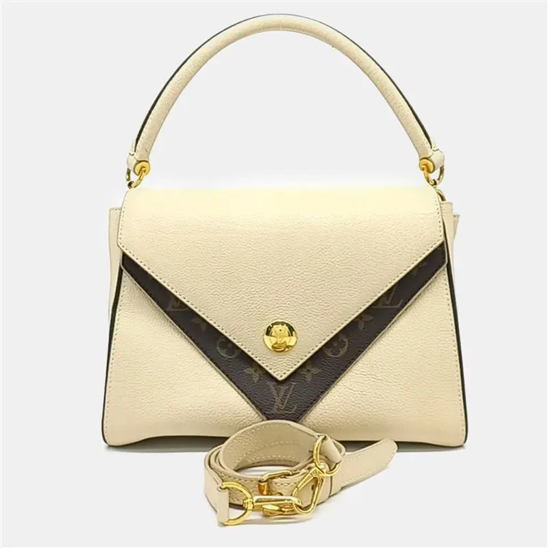 Louis Vuitton Double V PM Ivory Monogram Canvas and Leather Top Handle Bag